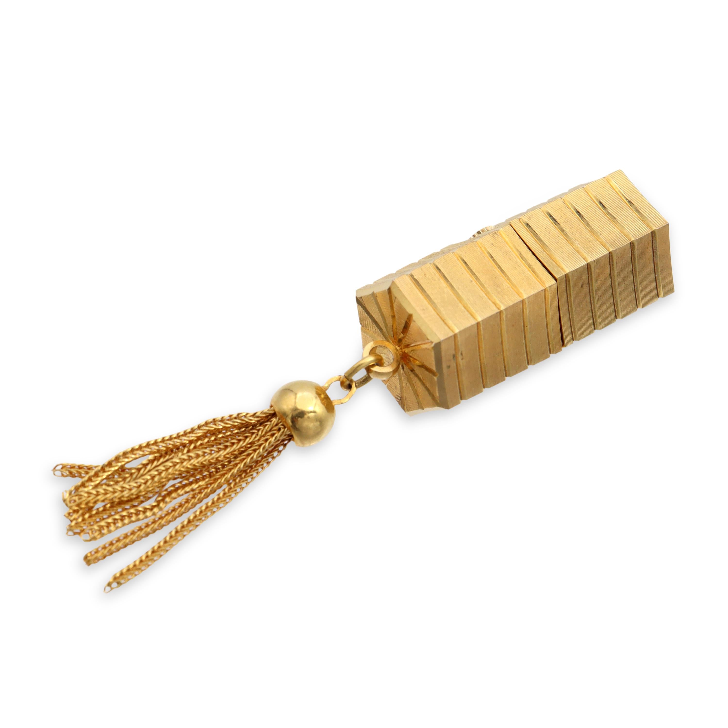 Vintage Bucherer Gold-Plated Peek-a-Boo Slide Hand-Wind Pendant Watch with Tasse