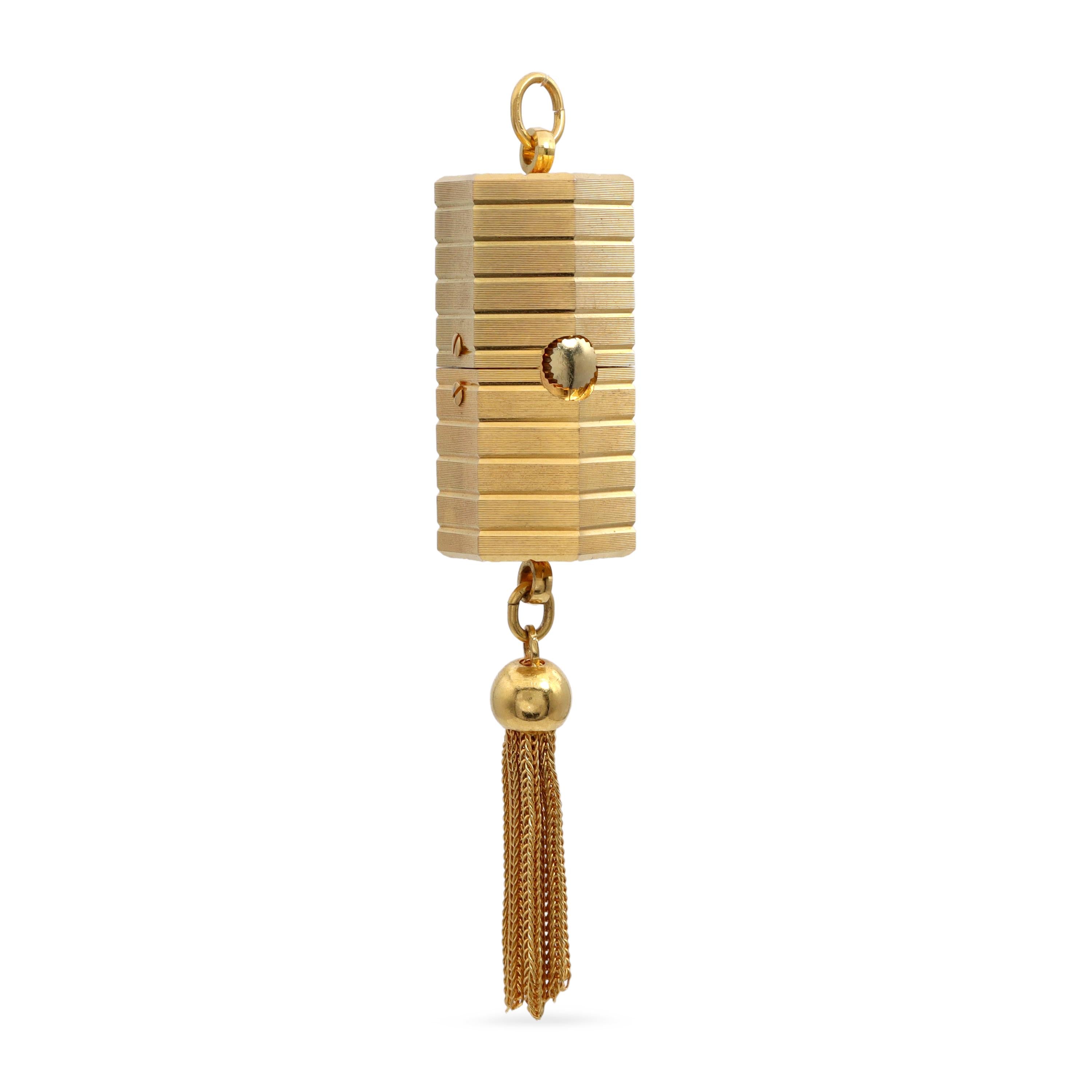 Vintage Bucherer Gold-Plated Peek-a-Boo Slide Hand-Wind Pendant Watch with Tasse
