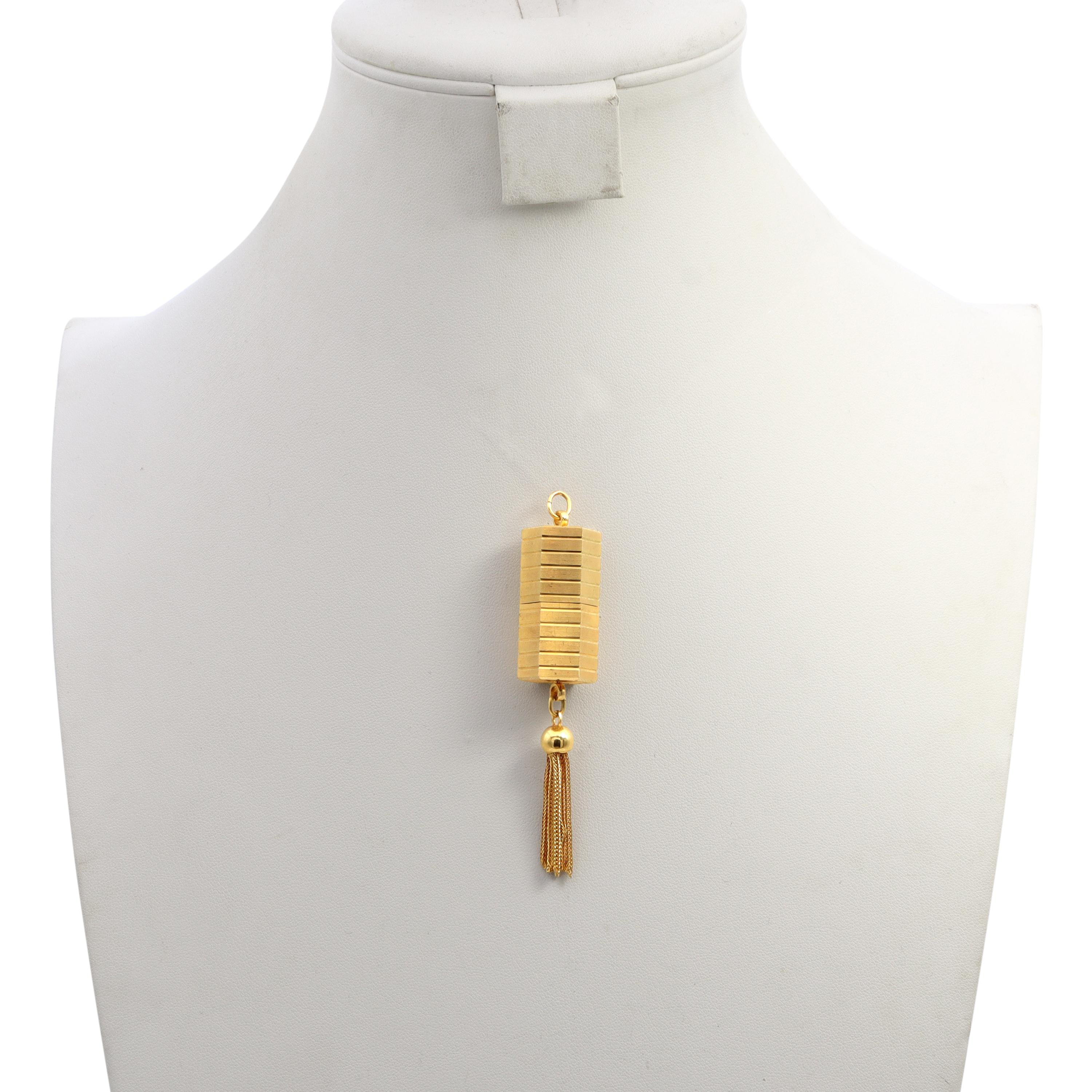 Vintage Bucherer Gold-Plated Peek-a-Boo Slide Hand-Wind Pendant Watch with Tasse