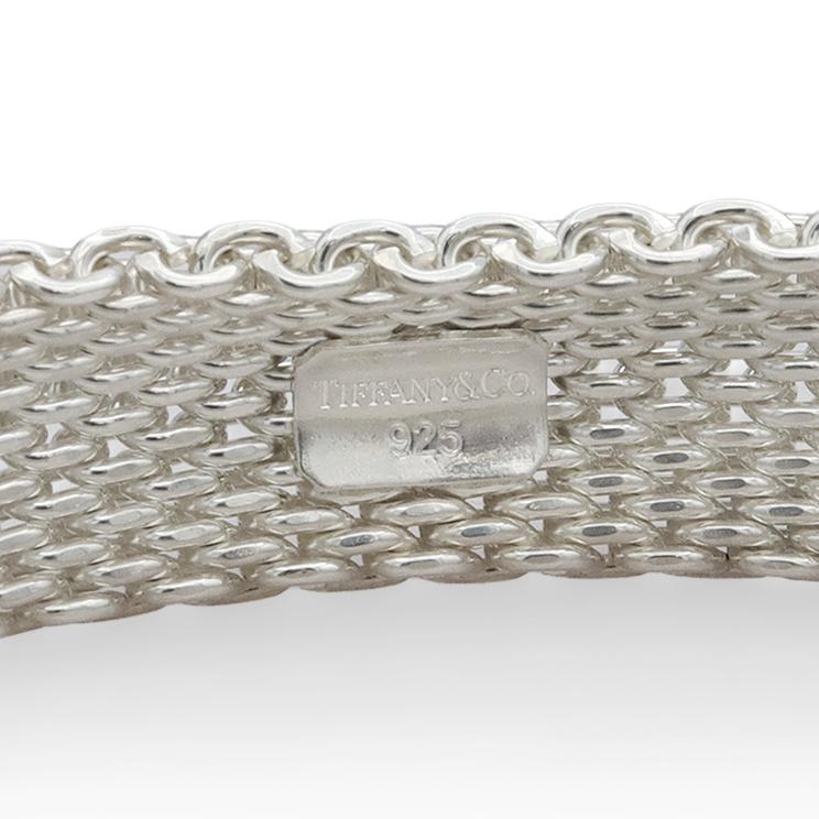 Tiffany & Co. Sterling Silver Somerset Mesh Bangle Bracelet and Ring Set
