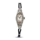 Art Deco Baume & Mercier 18k White Gold Diamond Women's Cocktail Watch