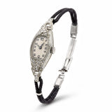 Art Deco Baume & Mercier 18k White Gold Diamond Women's Cocktail Watch