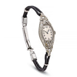 Art Deco Baume & Mercier 18k White Gold Diamond Women's Cocktail Watch