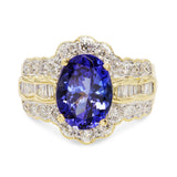 Dyach 18k Yellow Gold 3.41ct Tanzanite and Diamond Ring