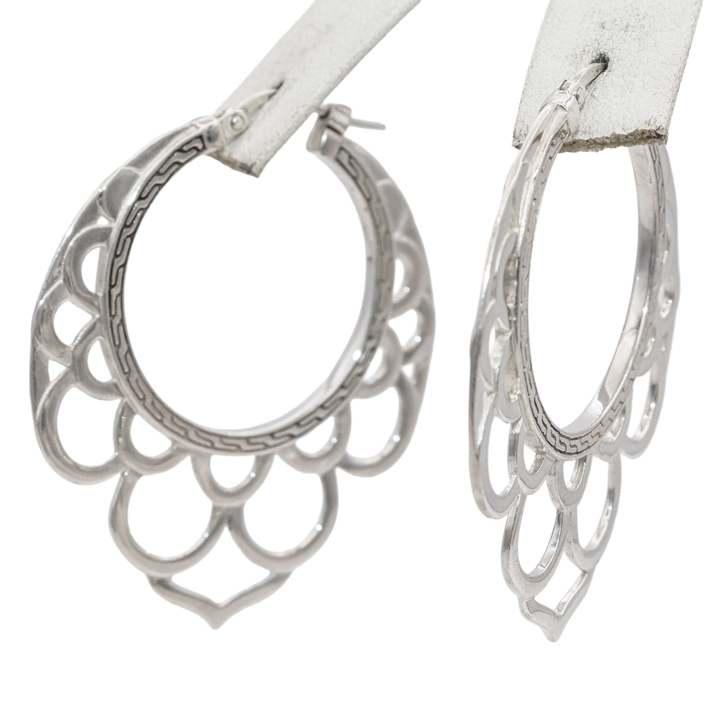 John Hardy Sterling Silver Hoop Drop Earrings
