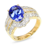 Dyach 18k Yellow Gold 3.41ct Tanzanite and Diamond Ring