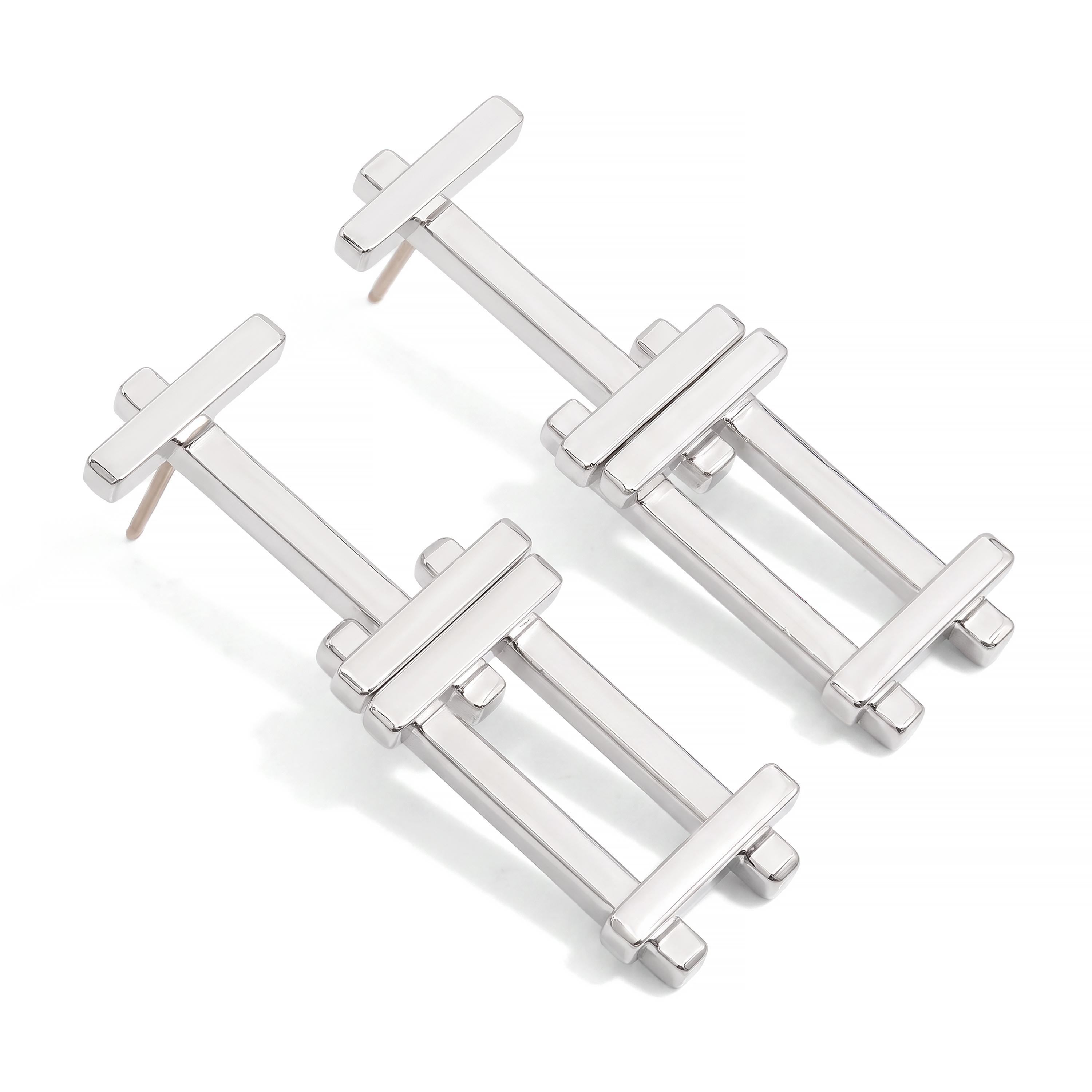 Tiffany & Co. Frank Gehry Axis Sterling Silver Dangle Earrings