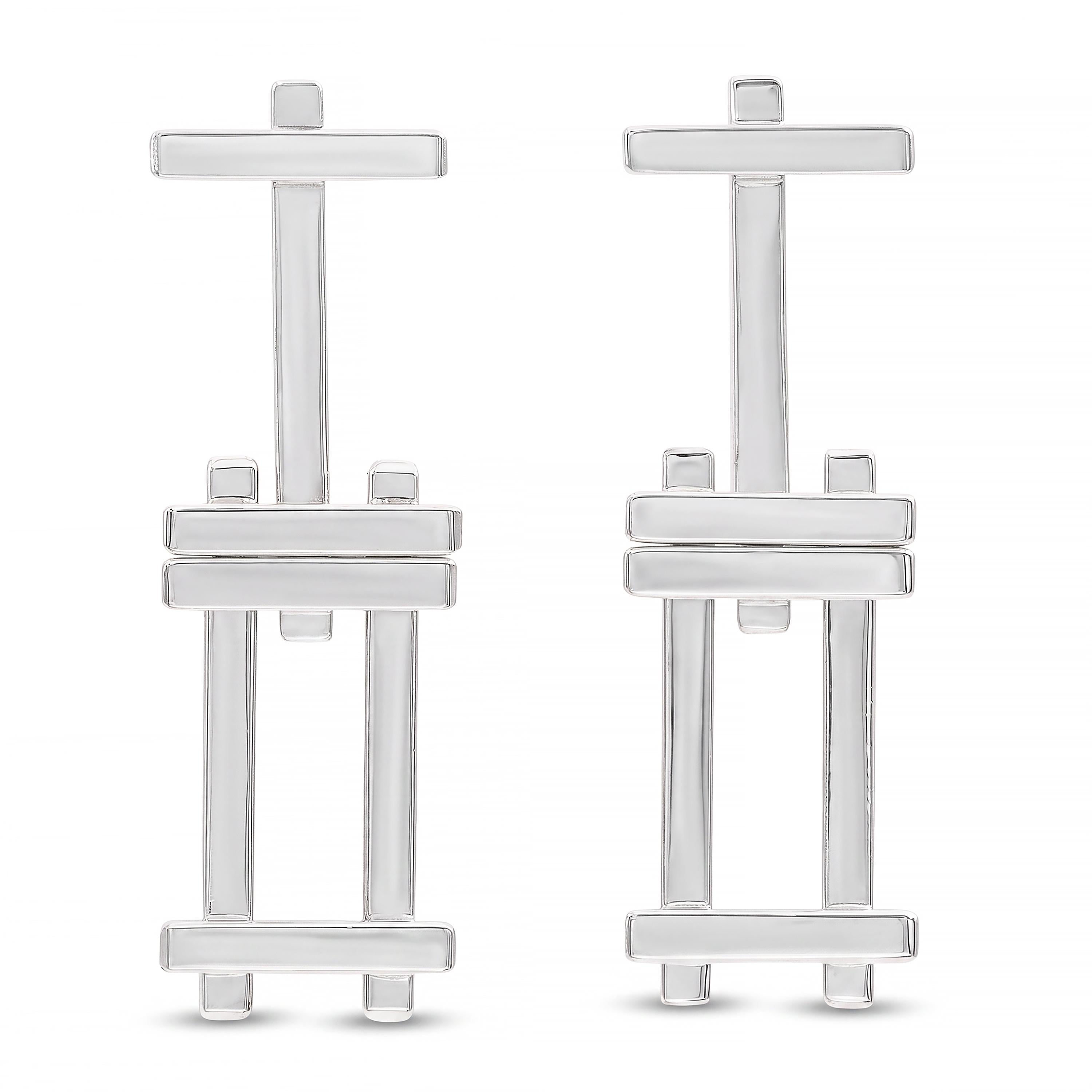 Tiffany & Co. Frank Gehry Axis Sterling Silver Dangle Earrings