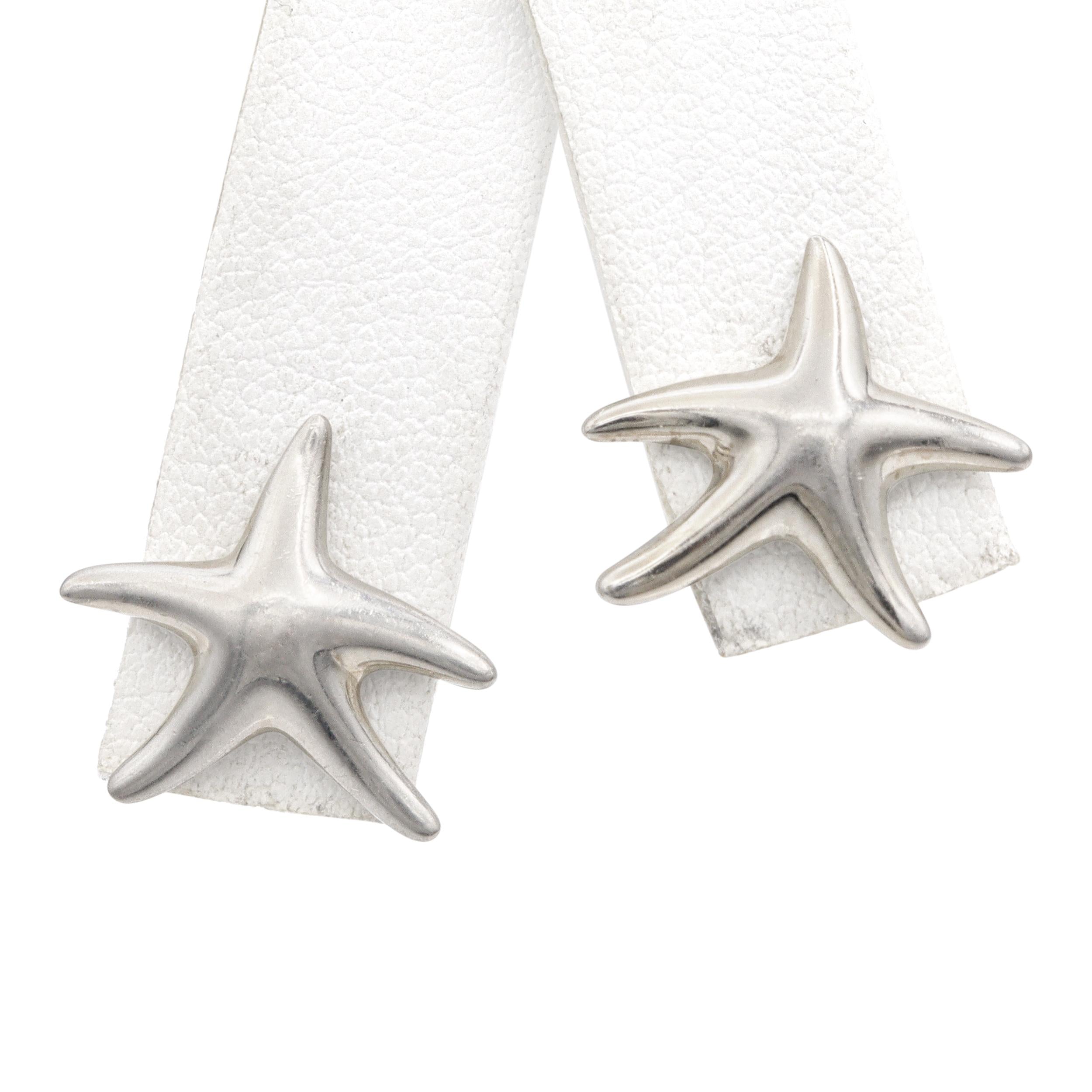 Tiffany & Co. Elsa Peretti Sterling Silver Starfish Earrings