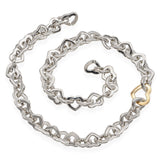 Tiffany & Co. Sterling Silver 18K Yellow Gold Heart Link Necklace