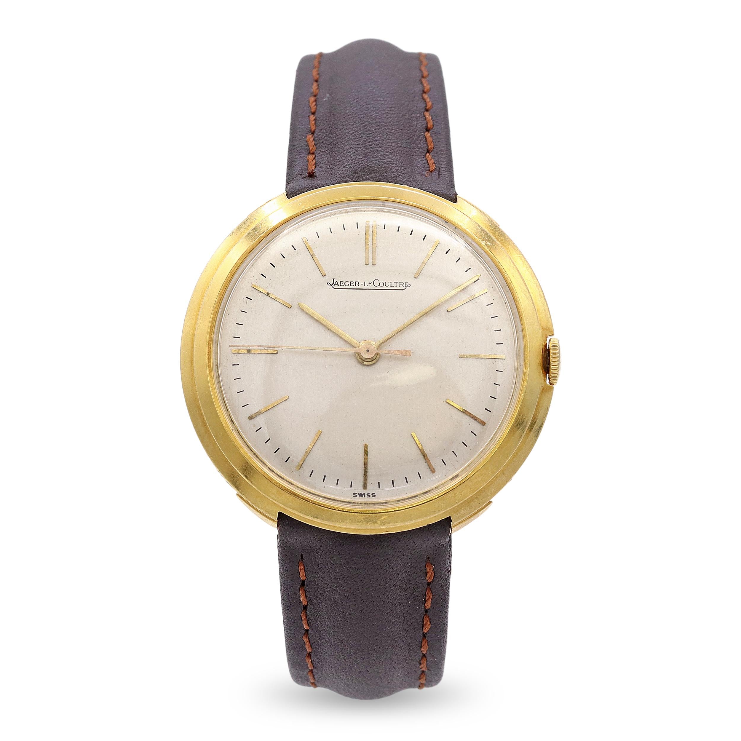 Vintage Jager-Le-Coultre 18k Yellow Gold Mens Watch