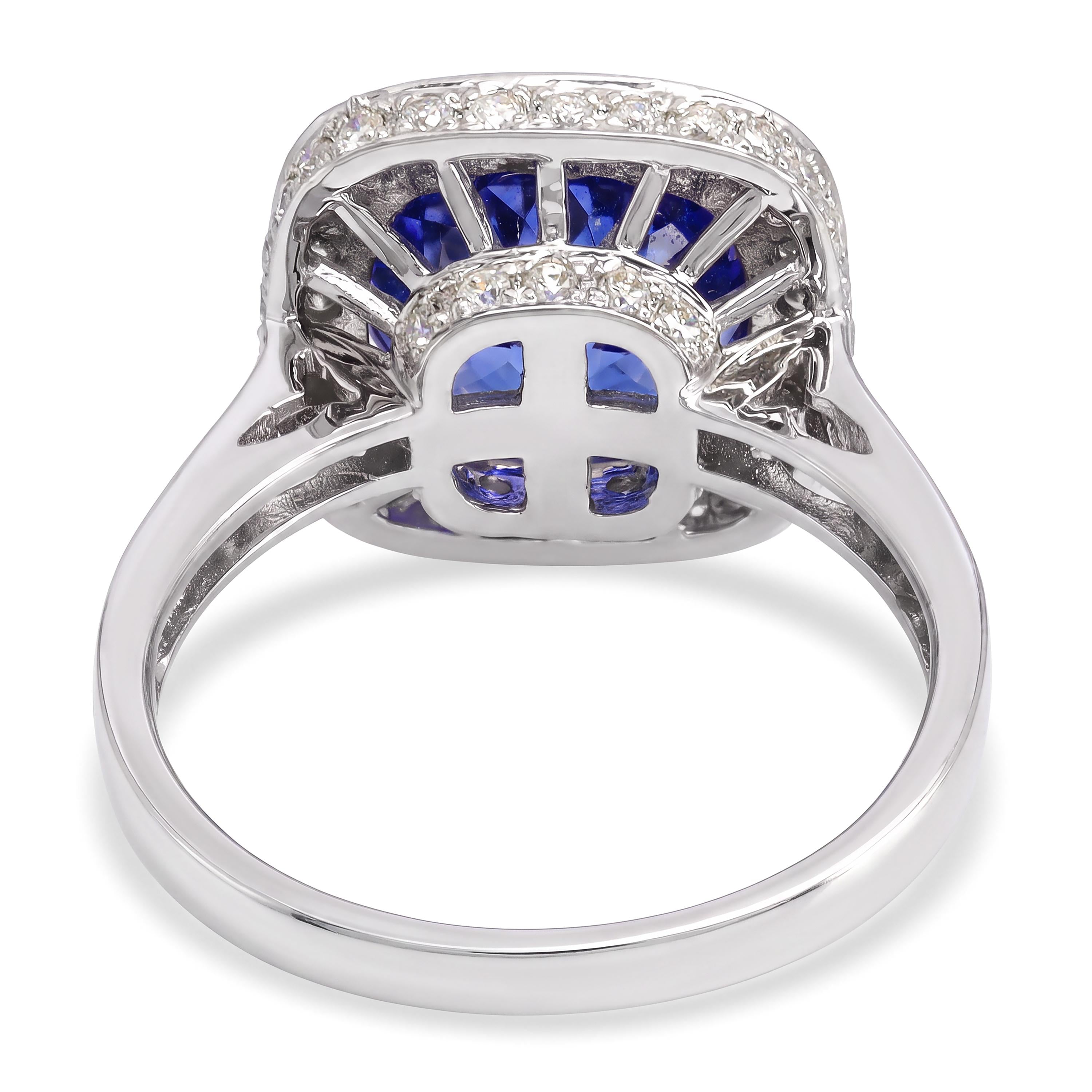 18k White Gold Tanzanite and Diamond Statement Ring