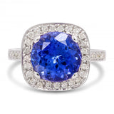 18k White Gold Tanzanite and Diamond Statement Ring