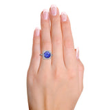 18k White Gold Tanzanite and Diamond Statement Ring