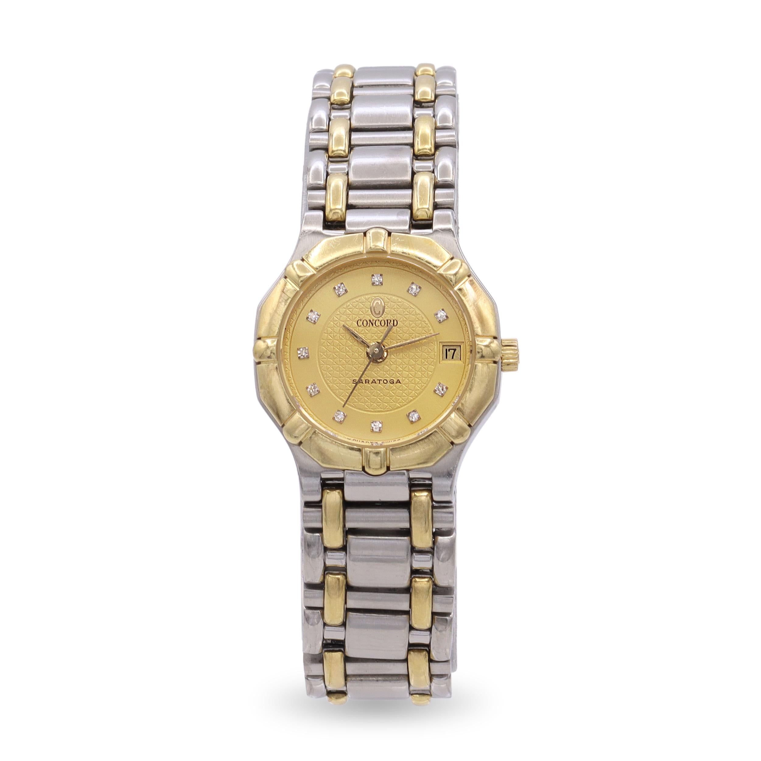 Concord Saratoga Two Tone Diamond Dial Ladies Quartz Watch
