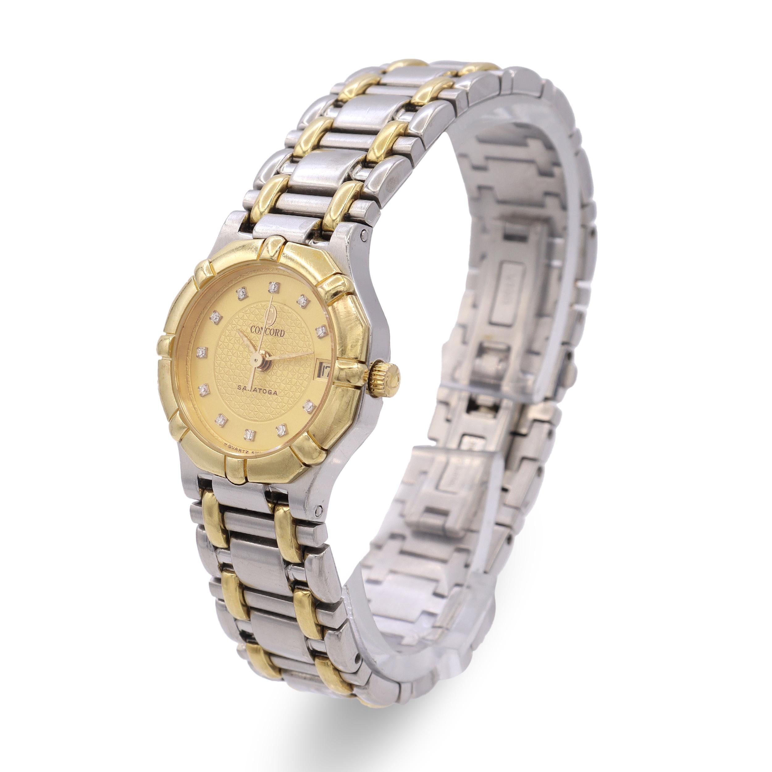 Concord Saratoga Two Tone Diamond Dial Ladies Quartz Watch