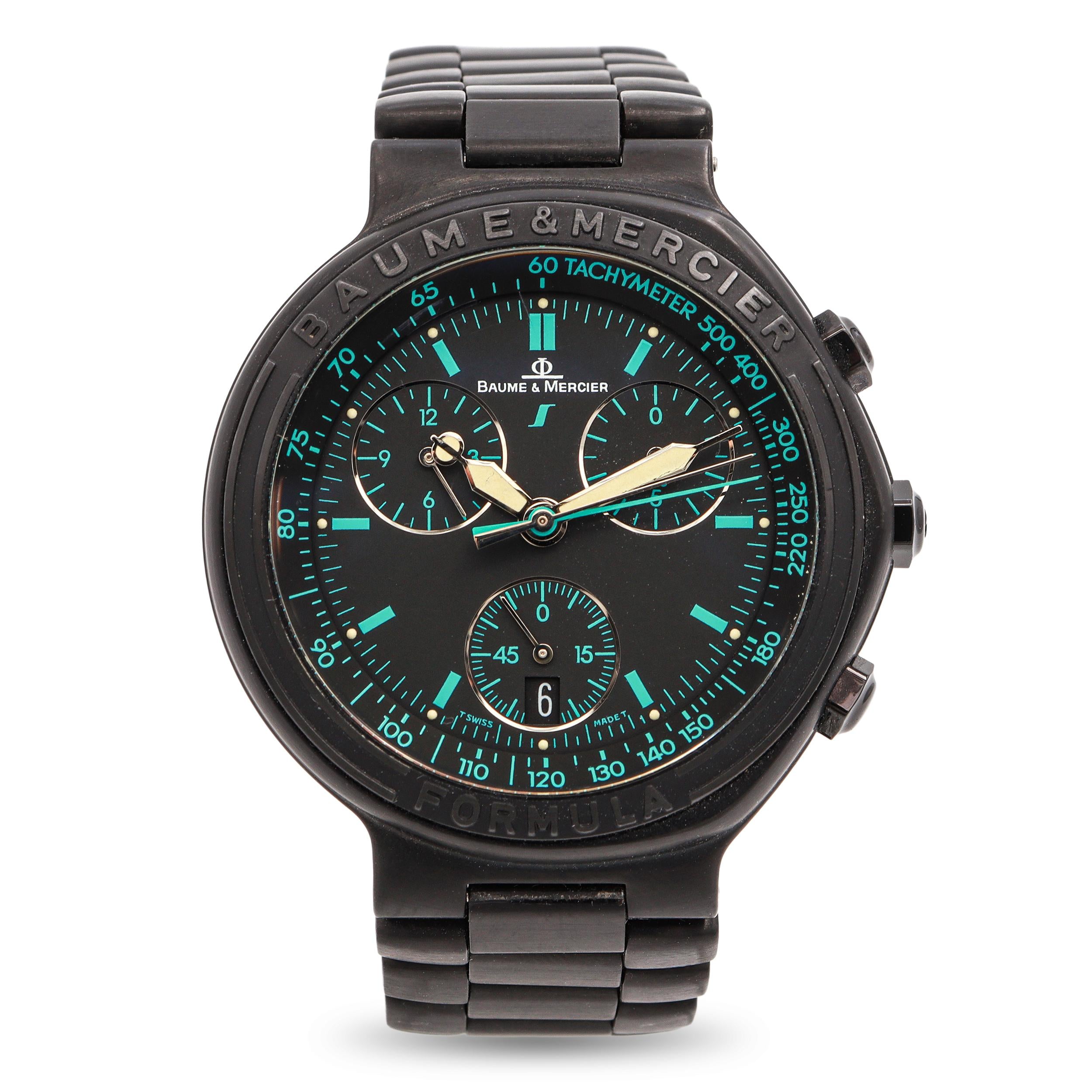 Baume & Mercier Formula S Black Chronograph Quartz Men’s Watch MV-04-FO-09