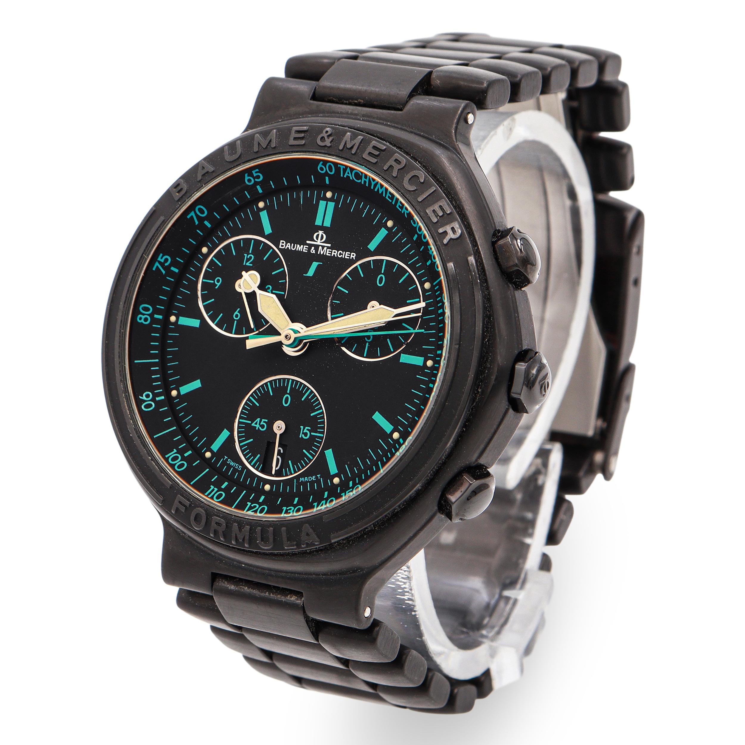 Baume & Mercier Formula S Black Chronograph Quartz Men’s Watch MV-04-FO-09