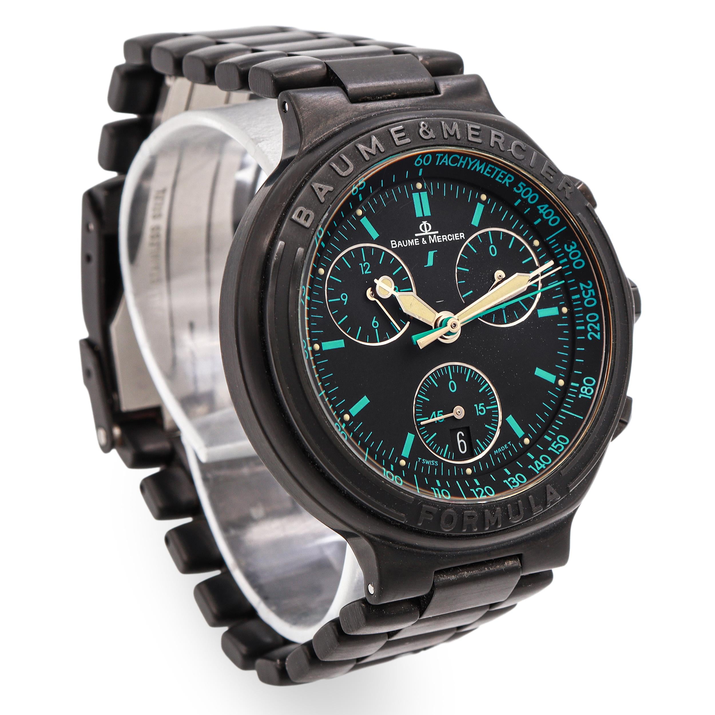 Baume & Mercier Formula S Black Chronograph Quartz Men’s Watch MV-04-FO-09