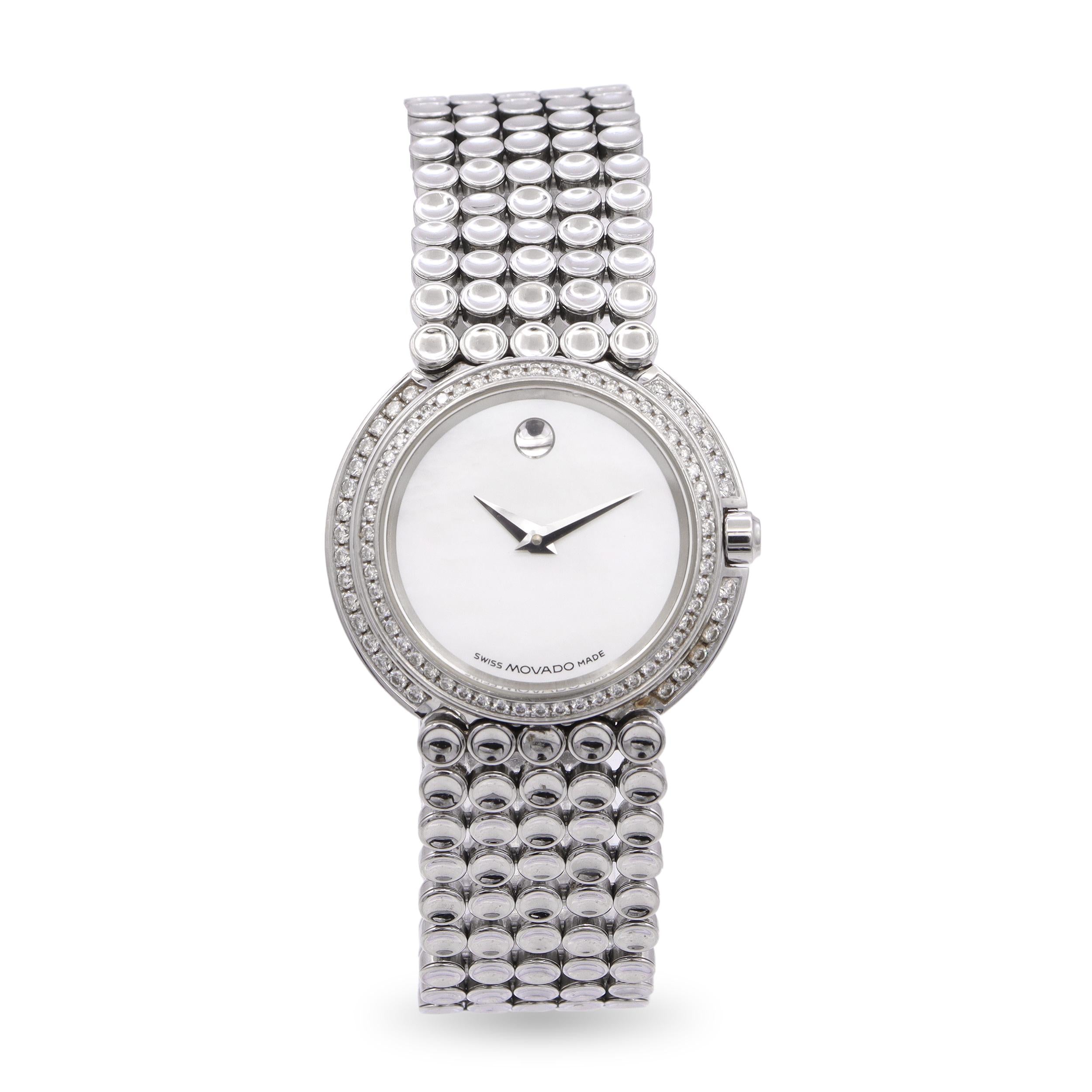 Movado Trembrili Museum Diamond Bezel Quartz Women's Watch 84-A1-1810