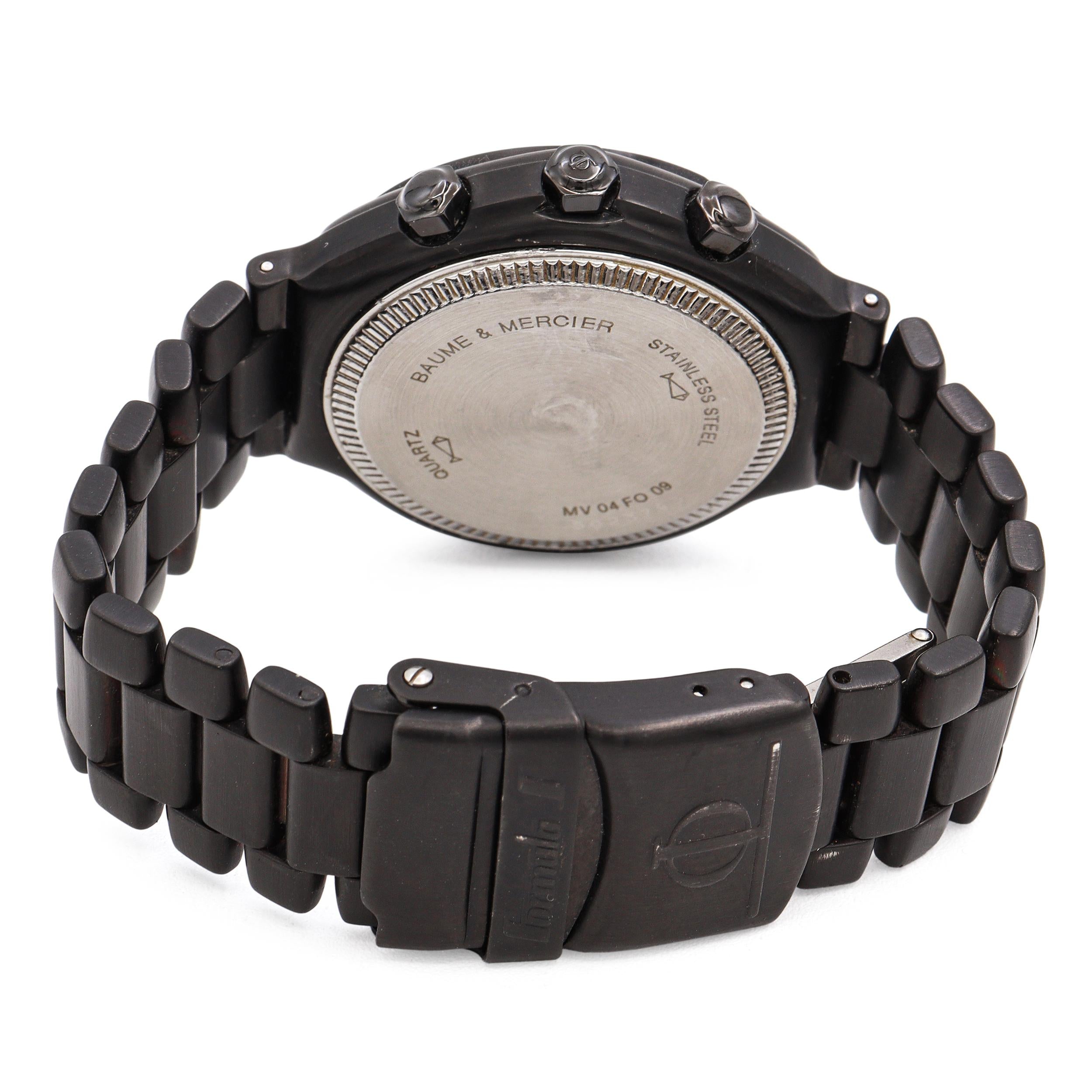 Baume & Mercier Formula S Black Chronograph Quartz Men’s Watch MV-04-FO-09