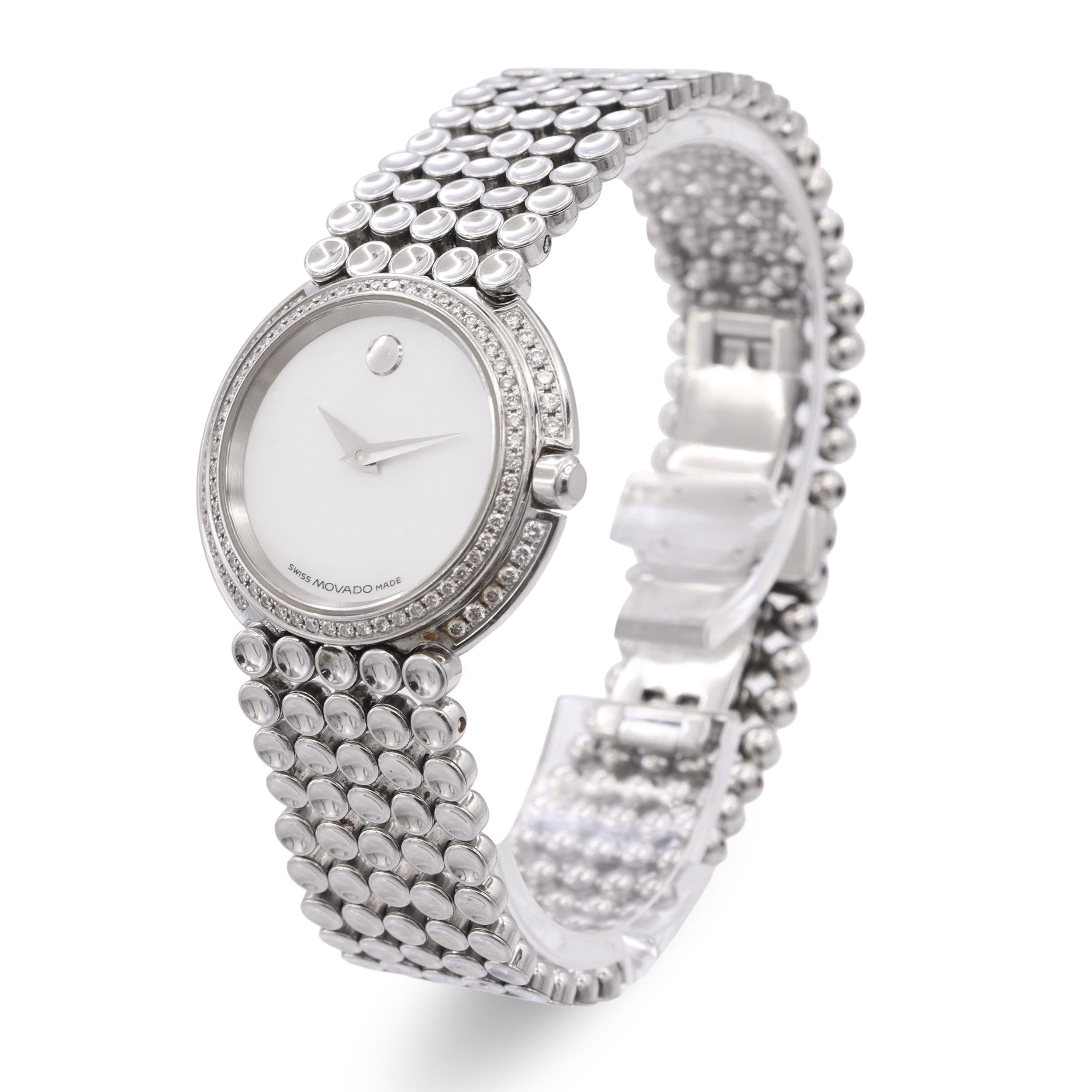 Movado Trembrili Museum Diamond Bezel Quartz Women's Watch 84-A1-1810