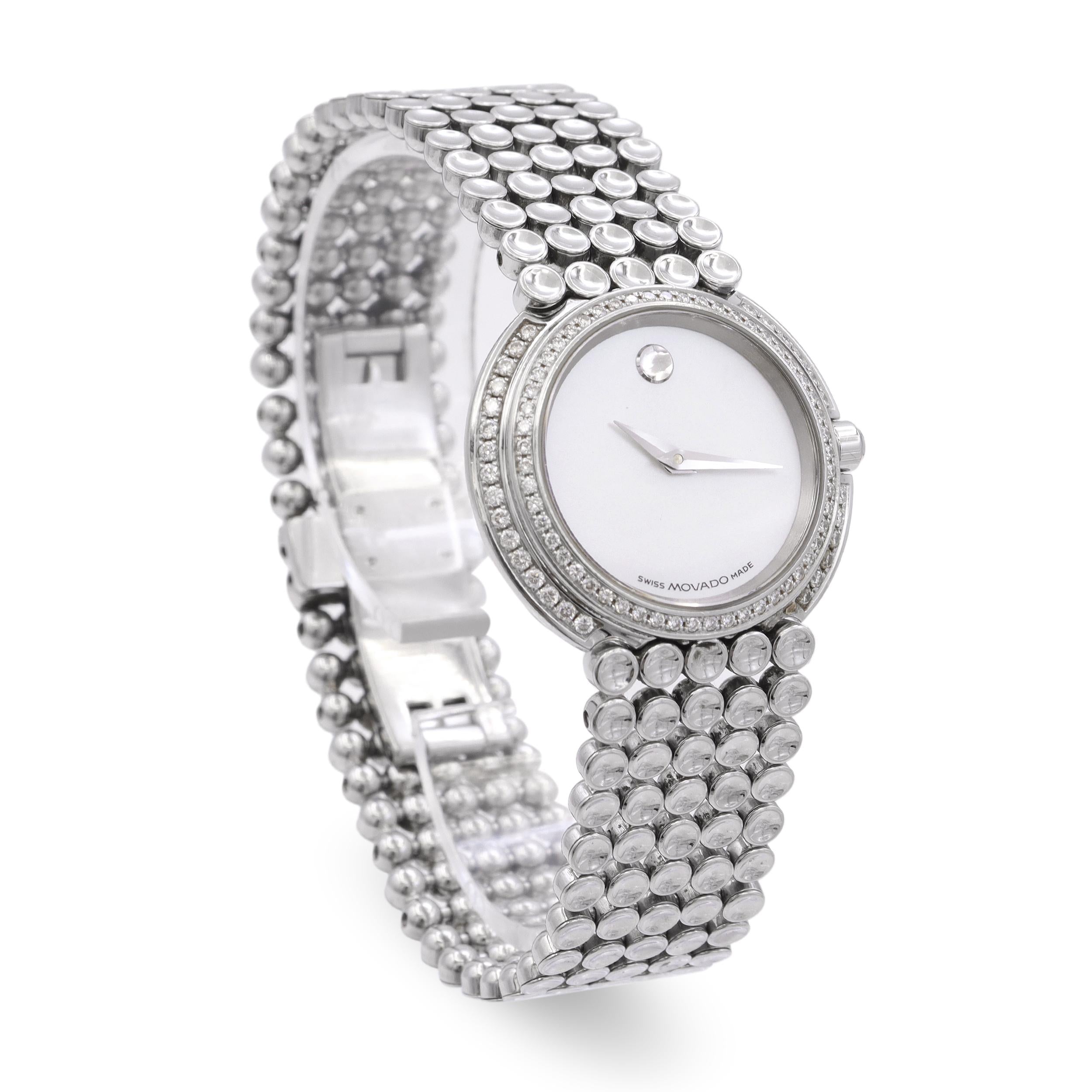 Movado Trembrili Museum Diamond Bezel Quartz Women's Watch 84-A1-1810