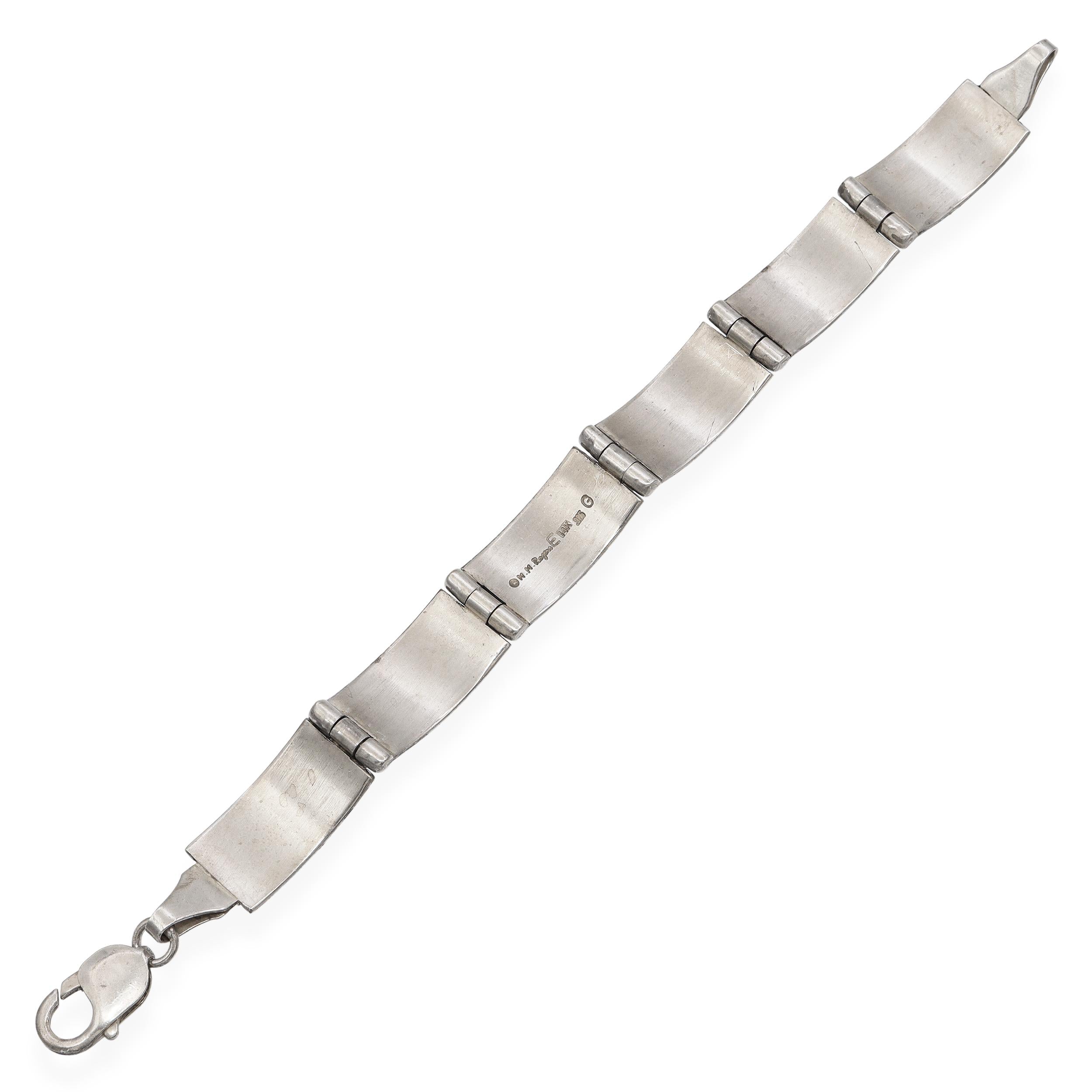 Southwestern M.M. Rogers Sterling Silver & 14K Gold Storyteller Link Bracelet