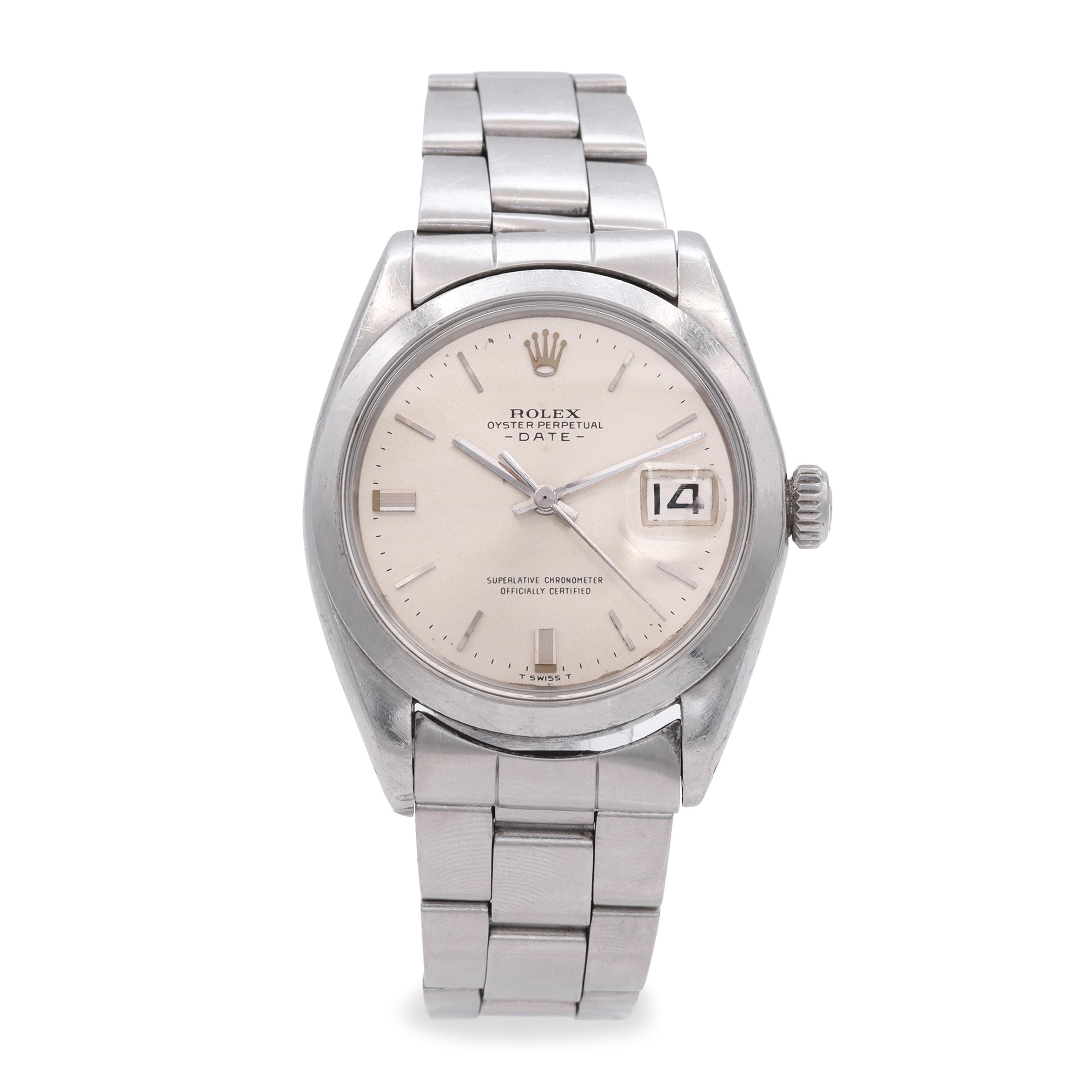 Vintage 1969 Rolex Date Stainless Steel Automatic Watch Ref. 1500