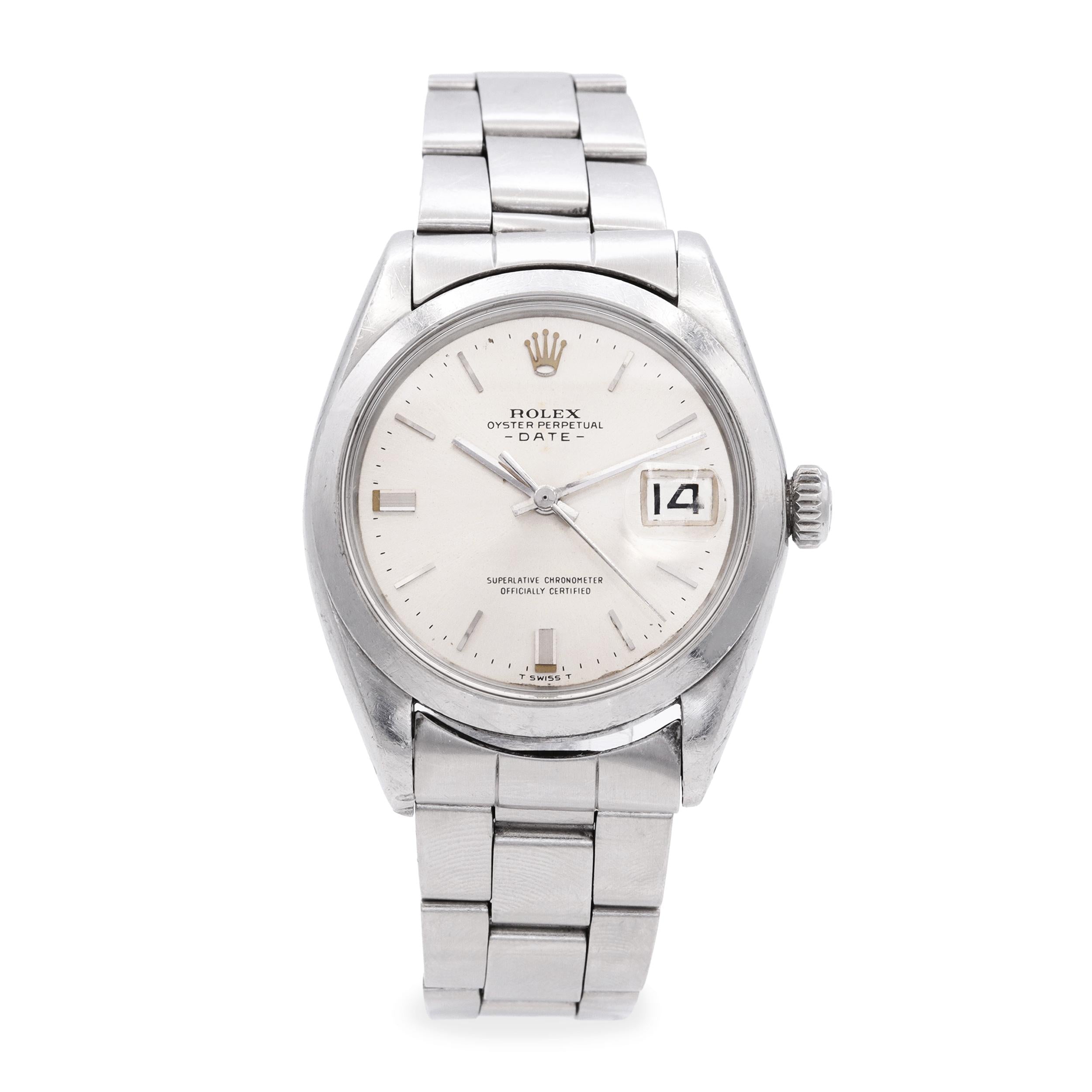 Vintage 1969 Rolex Date Stainless Steel Automatic Watch Ref. 1500