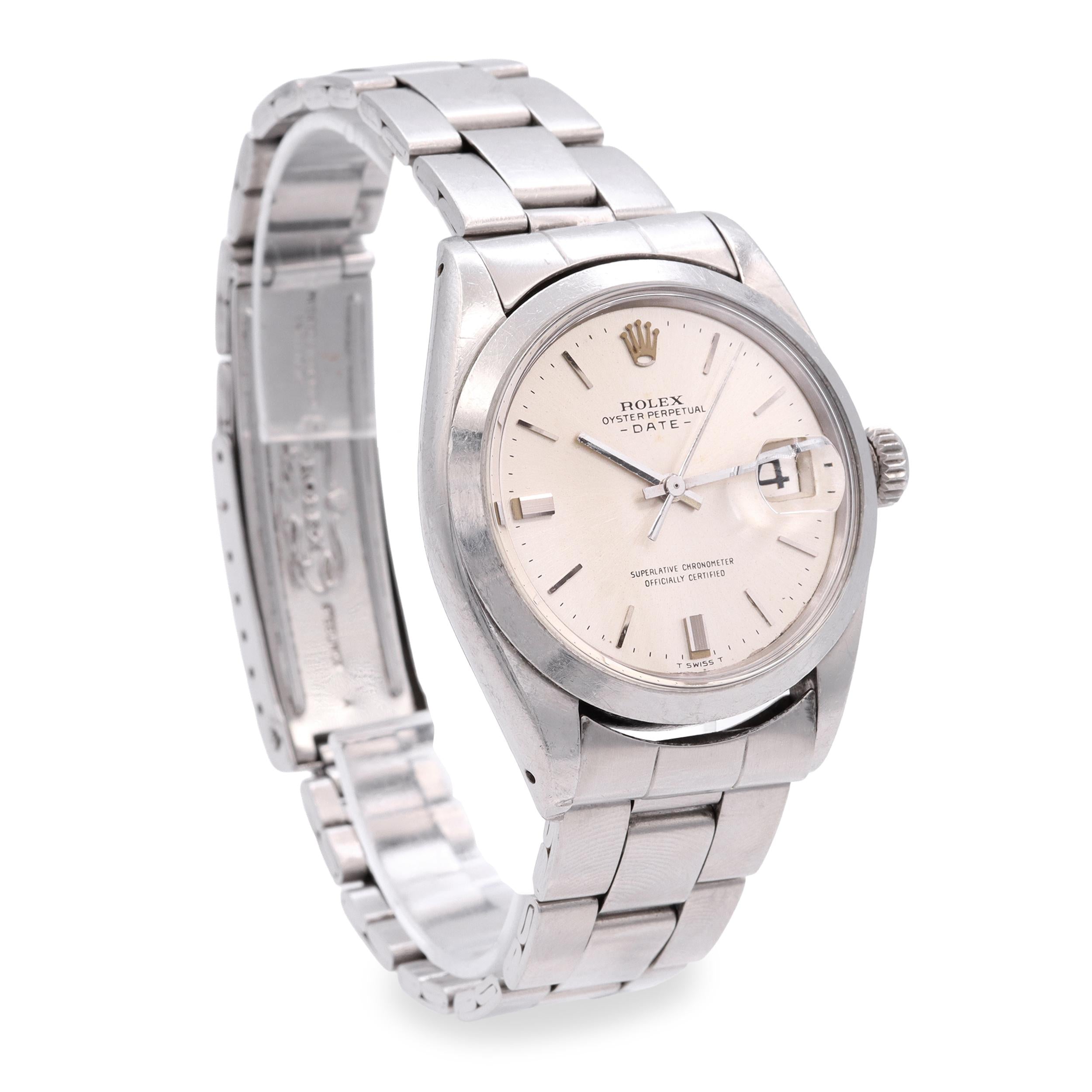 Vintage 1969 Rolex Date Stainless Steel Automatic Watch Ref. 1500