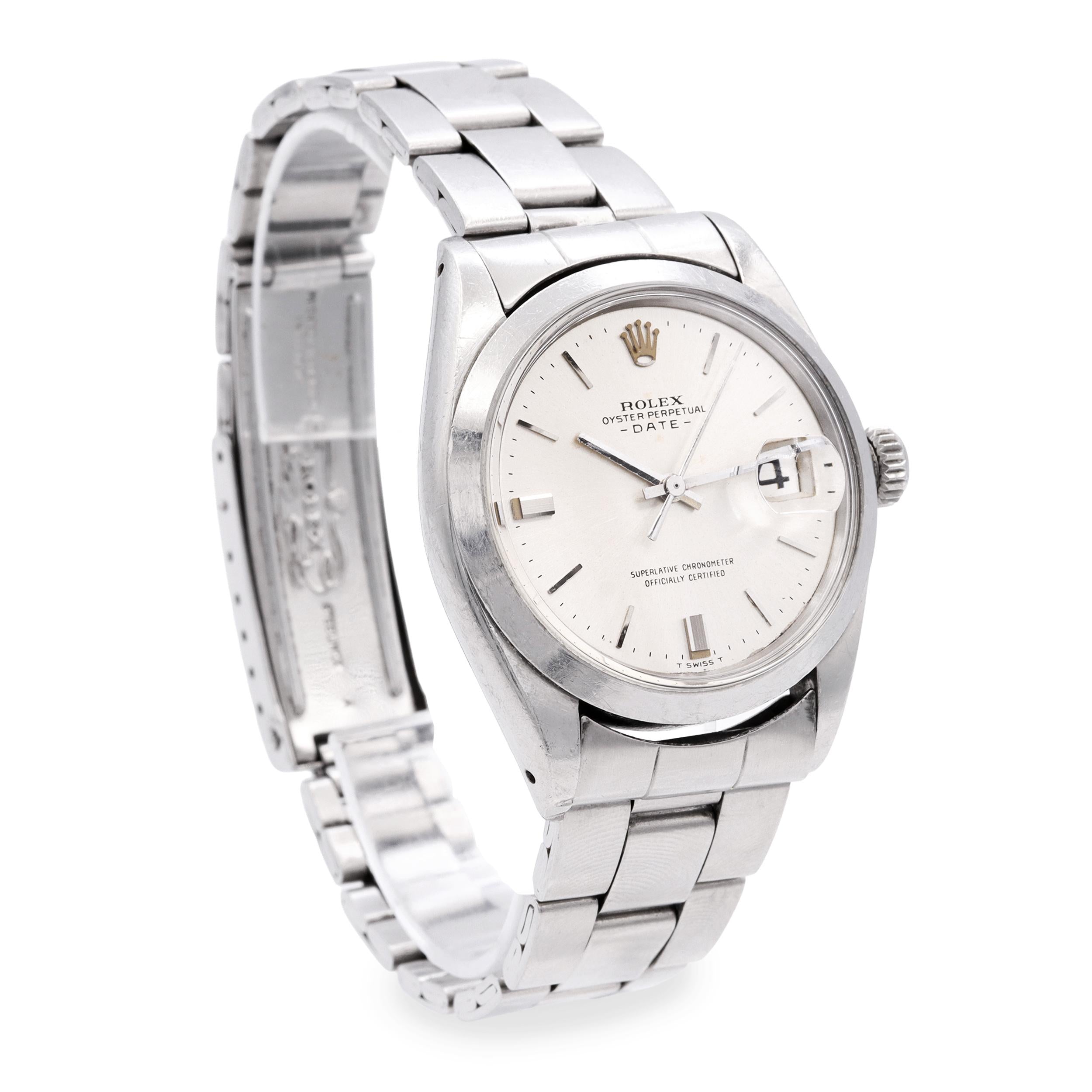 Vintage 1969 Rolex Date Stainless Steel Automatic Watch Ref. 1500