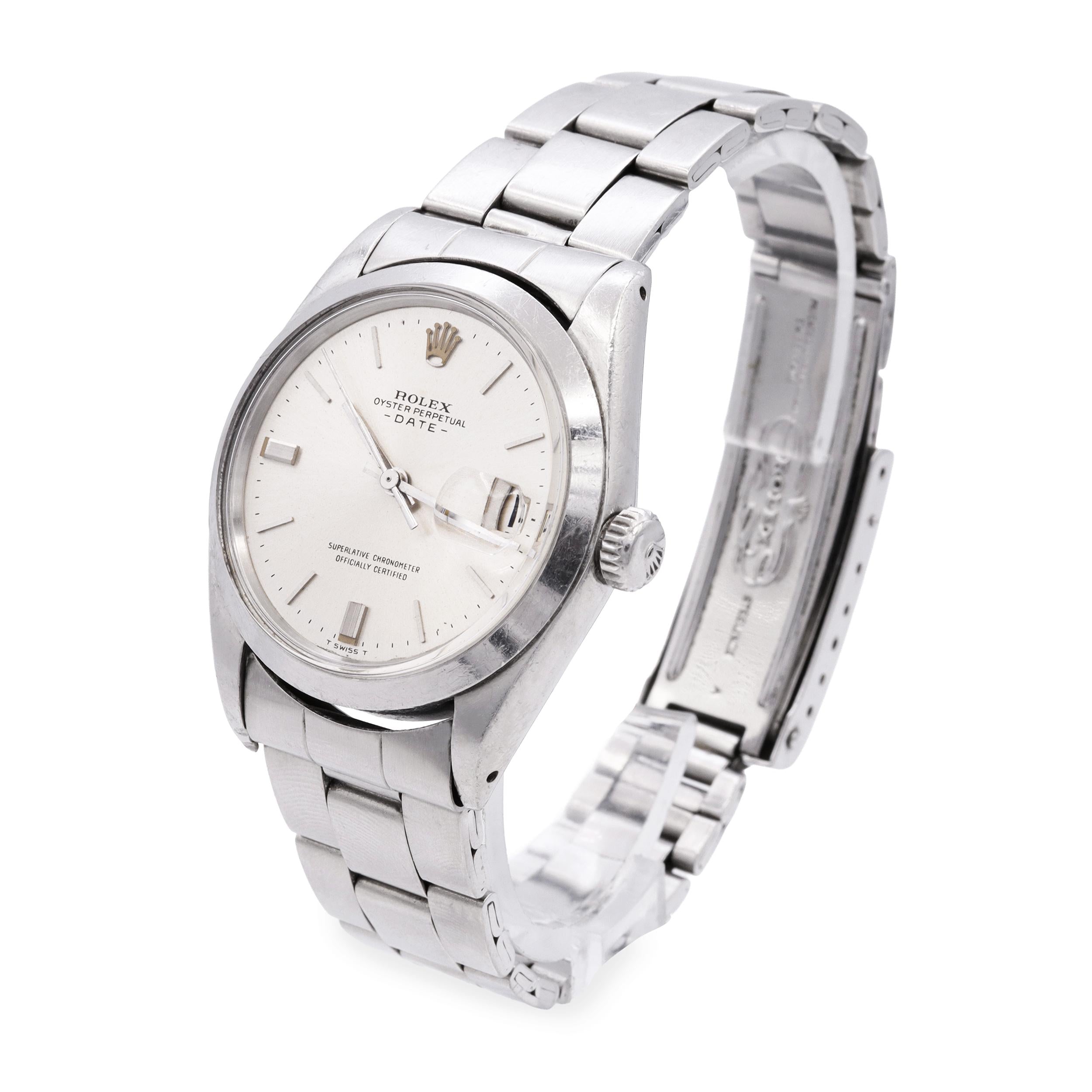 Vintage 1969 Rolex Date Stainless Steel Automatic Watch Ref. 1500