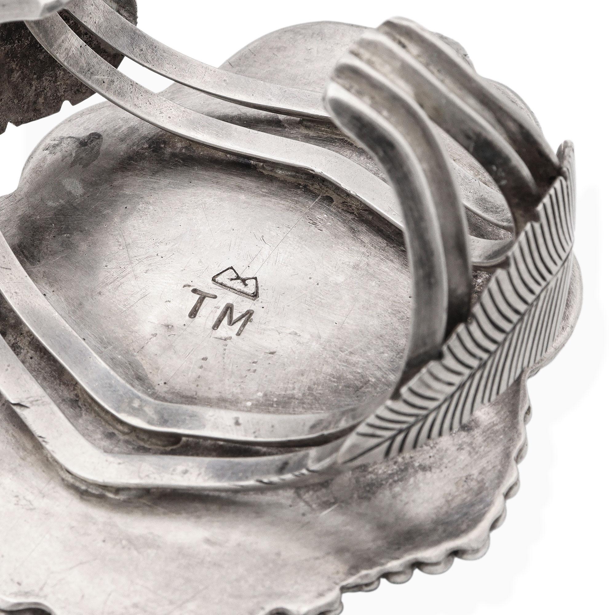 Vintage Southwest Native American Sterling Silver Turquoise Cuff Bracelet