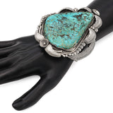 Vintage Southwest Native American Sterling Silver Turquoise Cuff Bracelet