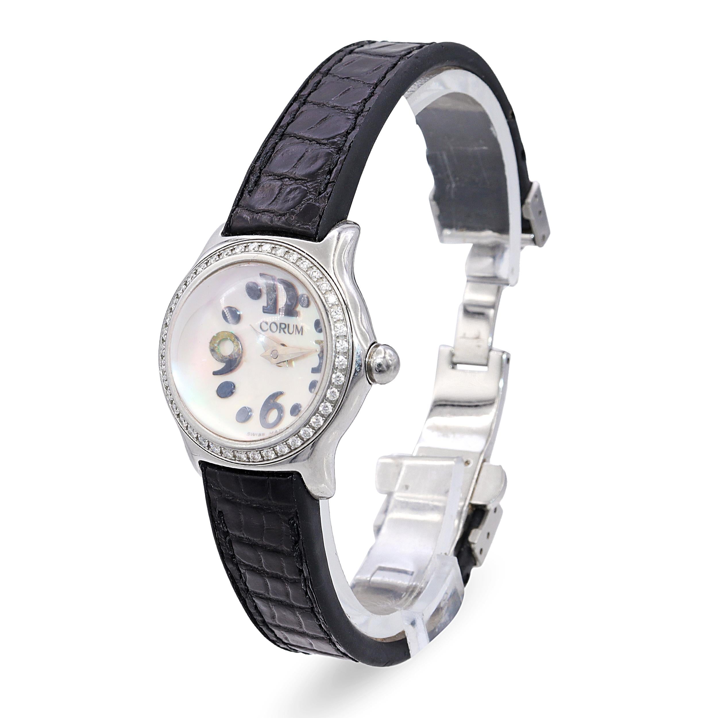Corum Bubble Mother of Pearl Dial Diamond Women's Quartz Watch