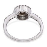 14k White Gold 0.65tcw Champagne Diamond Halo Ring
