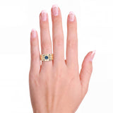 Cartier 18k Yellow Gold Sapphire Panthère Ring