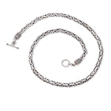 Vintage Sterling Silver Byzantine Toggle Clasp Chain
