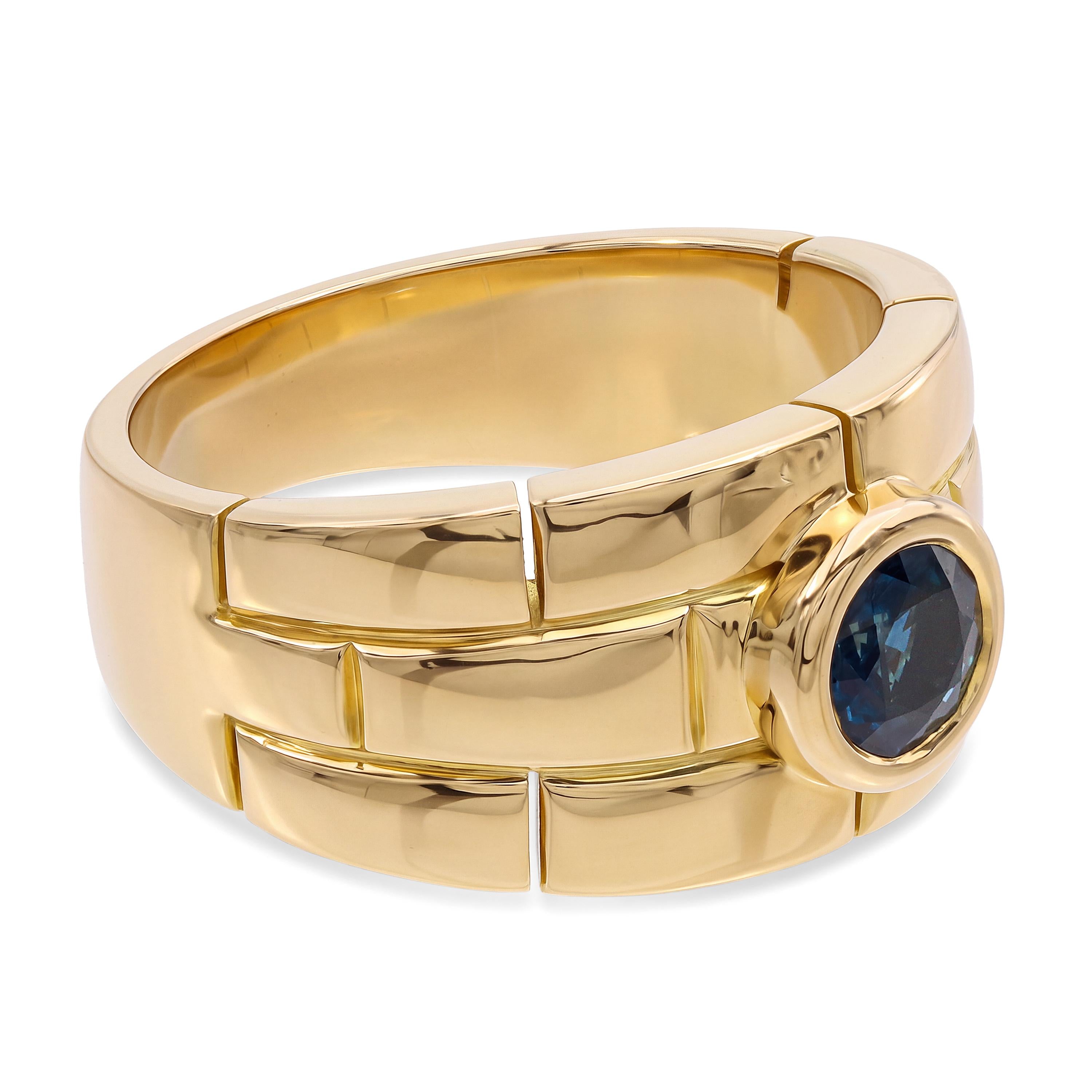Cartier 18k Yellow Gold Sapphire Panthère Ring