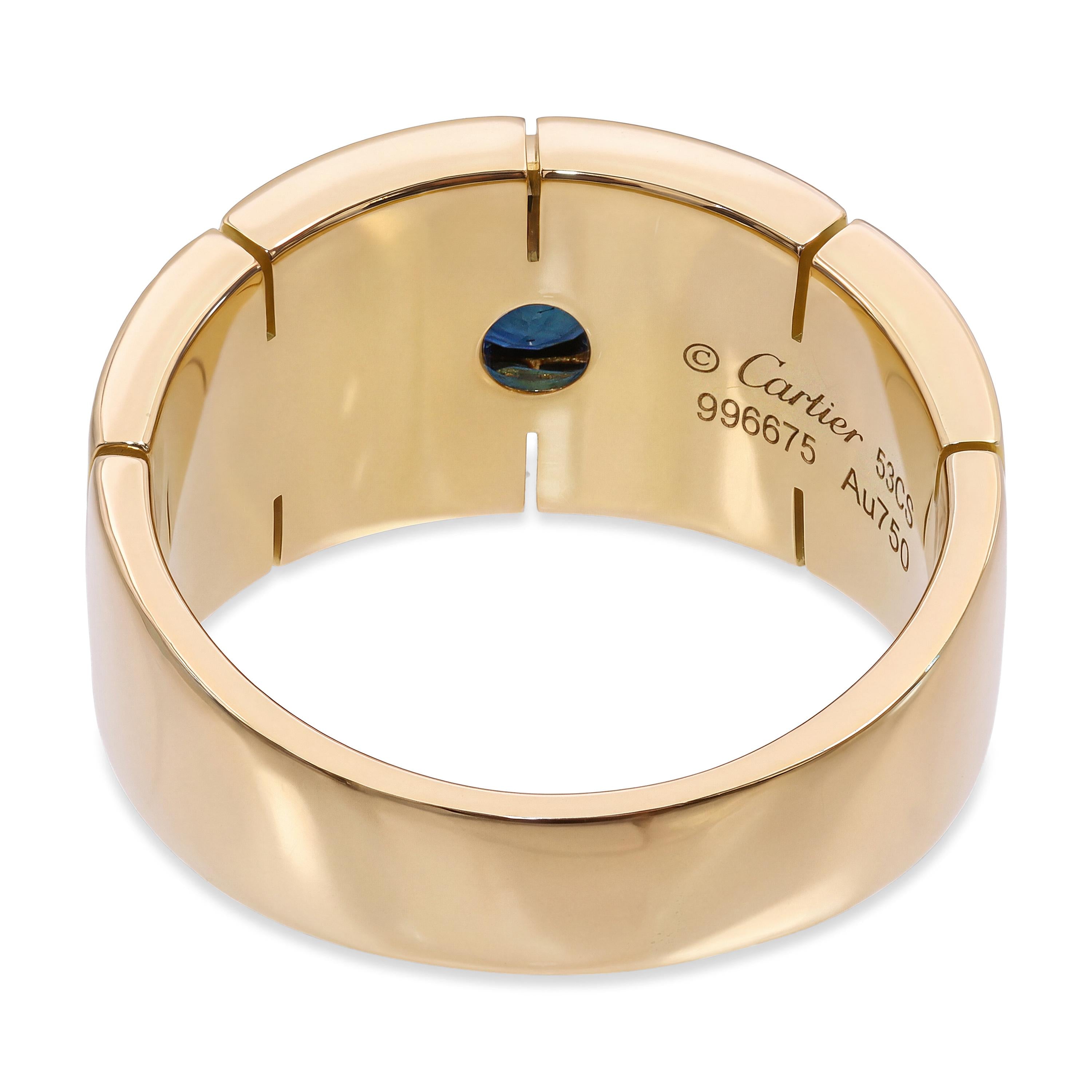 Cartier 18k Yellow Gold Sapphire Panthère Ring