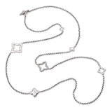 David Yurman Sterling Silver Quatrefoil Station Necklace