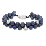 David Yurman Sterling Silver Lapis Lazuli Spiritual Beaded Bracelet