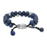David Yurman Sterling Silver Lapis Lazuli Spiritual Beaded Bracelet