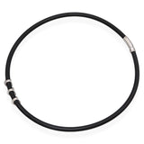 Elite 18K White Gold Diamond Heart Rubber Necklace