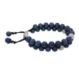 David Yurman Sterling Silver Lapis Lazuli Spiritual Beaded Bracelet