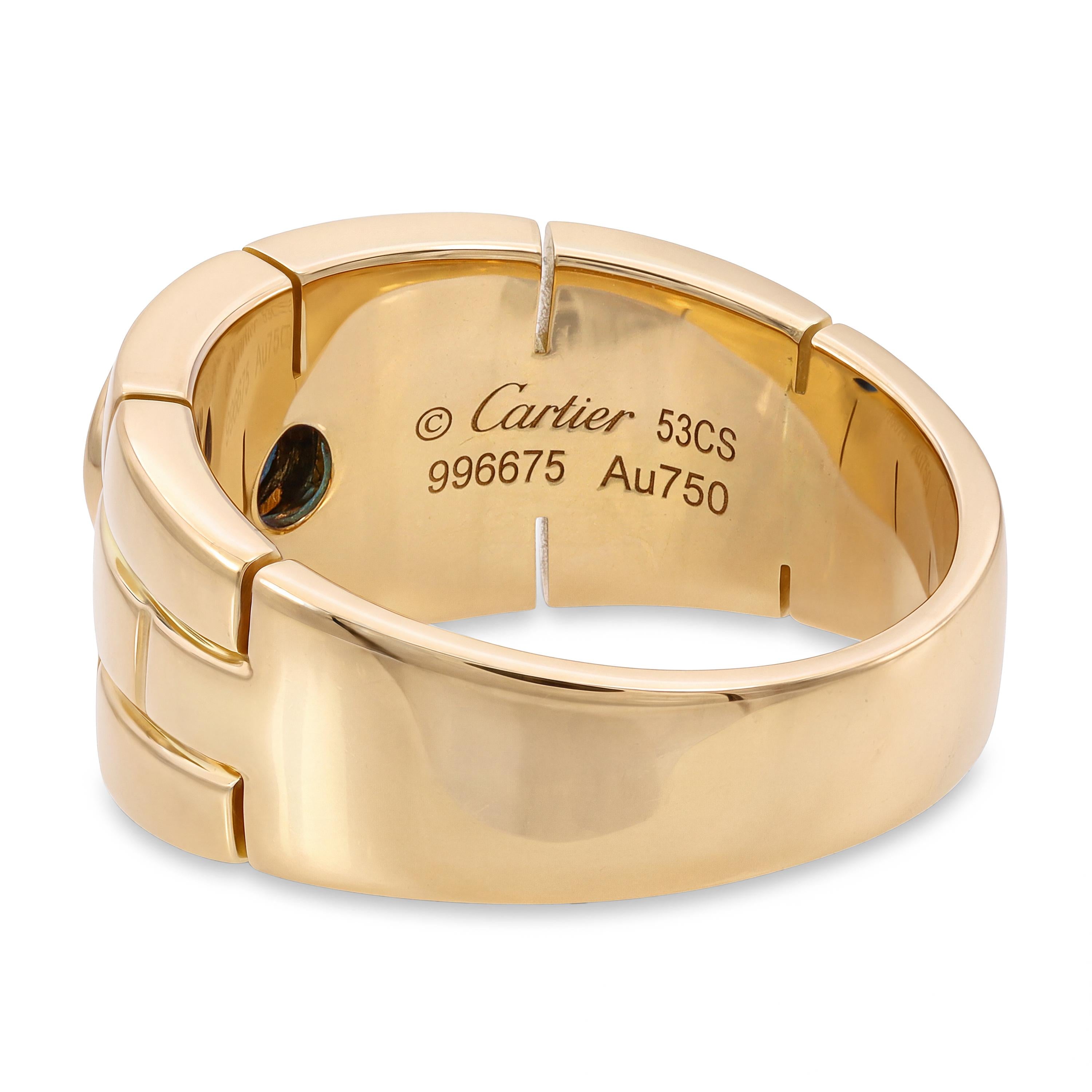Cartier 18k Yellow Gold Sapphire Panthère Ring