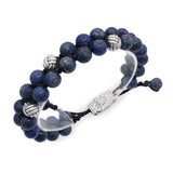 David Yurman Sterling Silver Lapis Lazuli Spiritual Beaded Bracelet