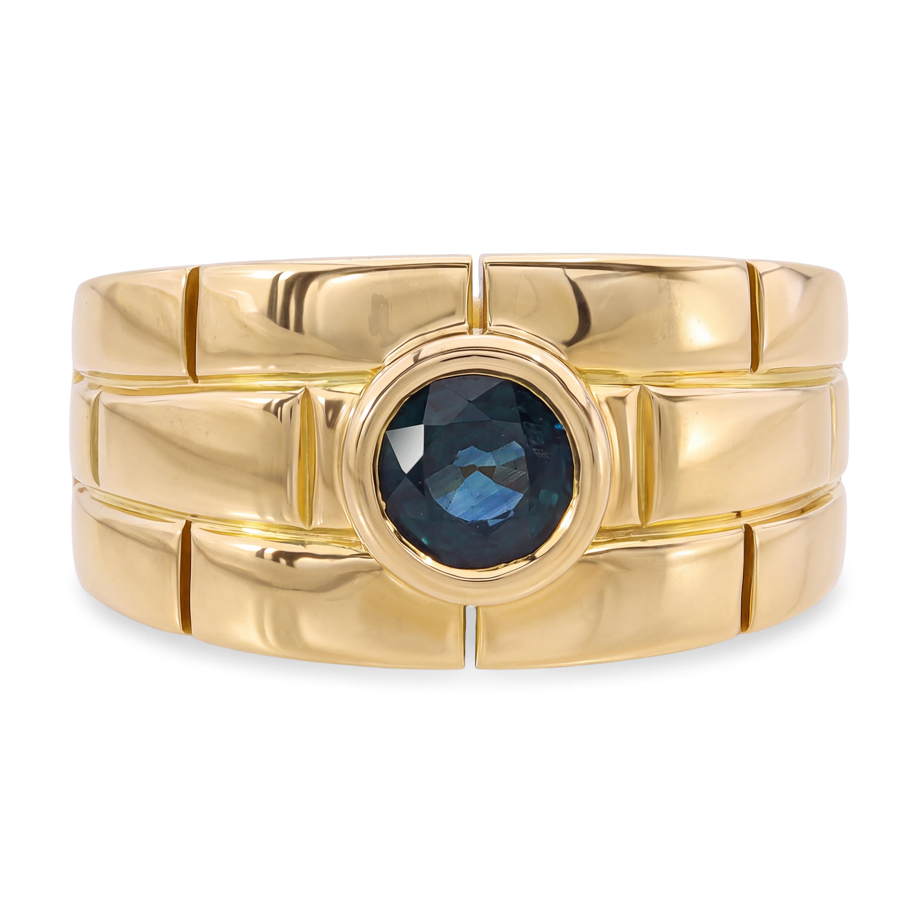 Cartier 18k Yellow Gold Sapphire Panthère Ring