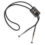 Vintage Native American Navajo Sterling Silver Turquoise and Wood Inlay Bolo Tie